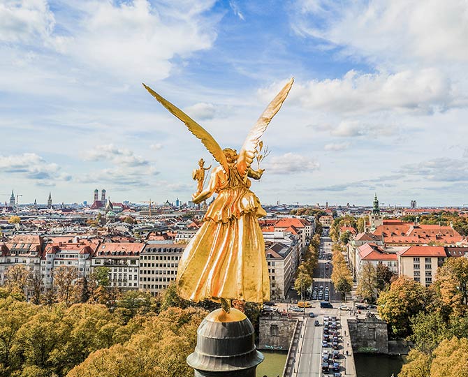 Luftaufnahme von der Stadt München