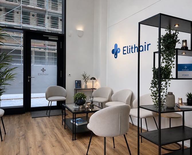 Eingangsbereich des Elithair PRP Standort in Hamburg
