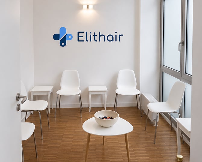 Wartebereich des Elithair PRP Standort in München