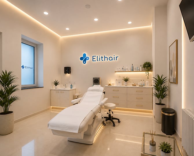 Der Behandlungsraum des Elithair PRP Standort in Frankfurt